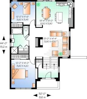 Floorplan 1 for House Plan #034-00222