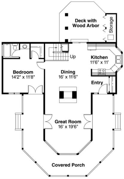 First Floor for House Plan #035-00017