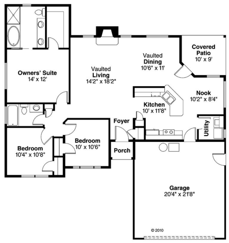 House Plan House Plan #667 Drawing 1