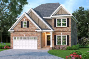 Narrow Lot House Plan #009-00050 Elevation Photo
