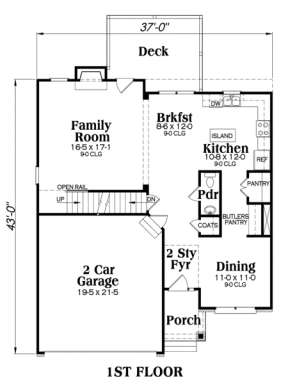 Main Floor for House Plan #009-00050