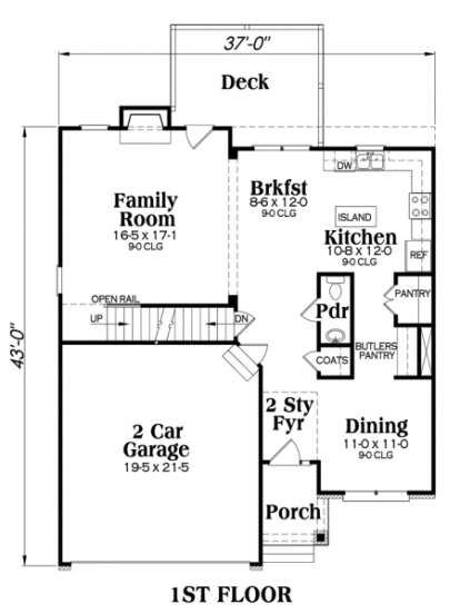 Main Floor for House Plan #009-00050