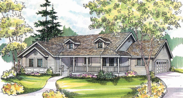 Ranch House Plan #035-00022 Elevation Photo