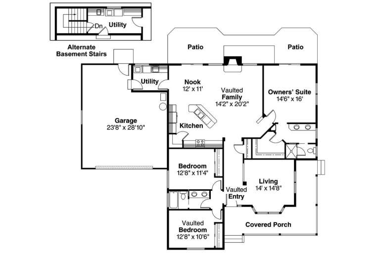 House Plan House Plan #672 Drawing 1