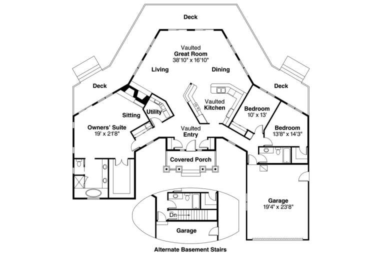 House Plan House Plan #674 Drawing 1