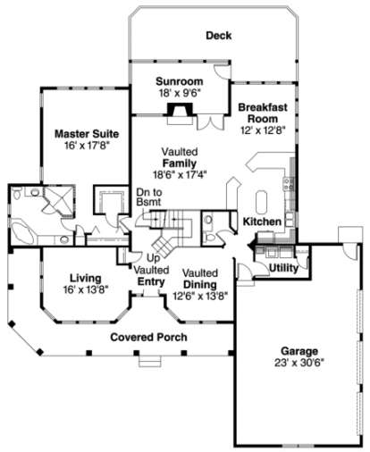 First Floor for House Plan #035-00026