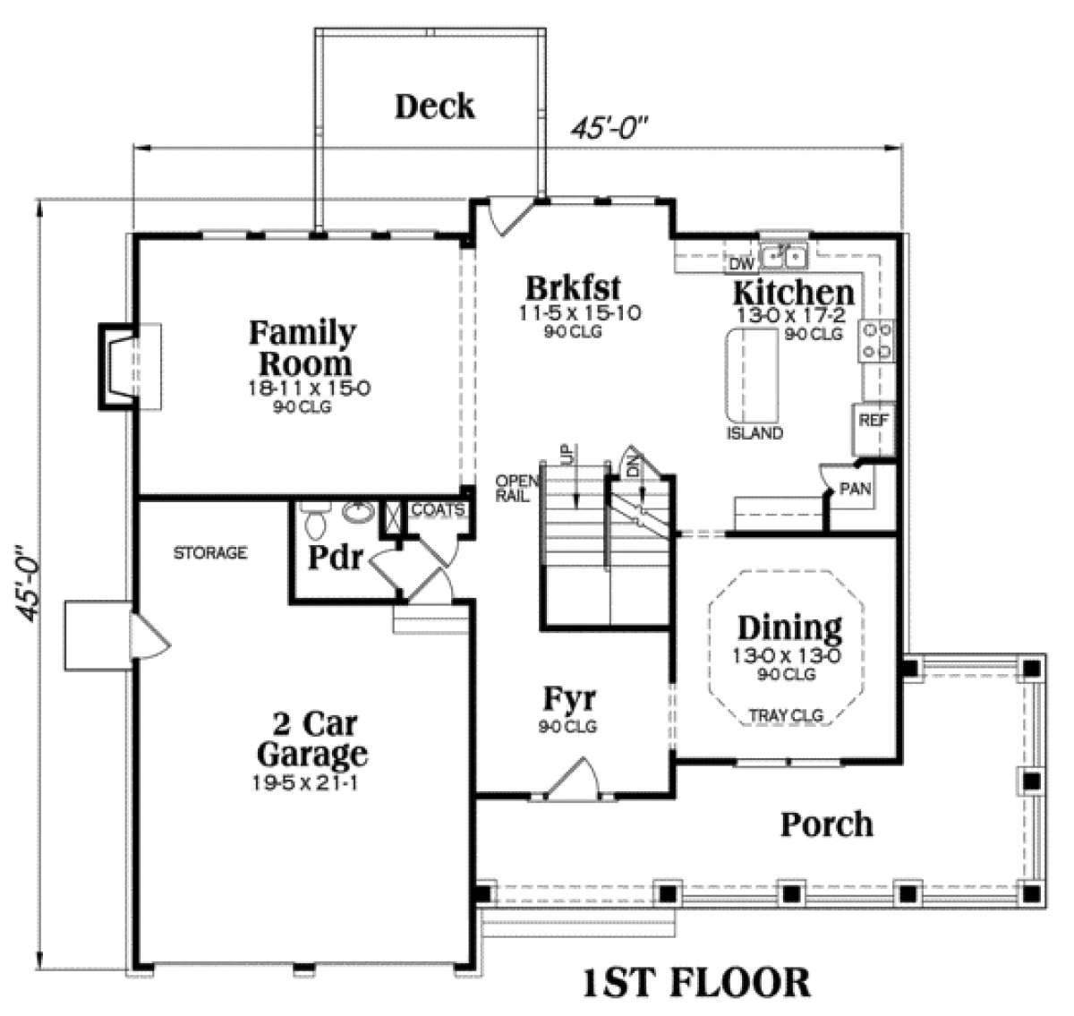 Main Floor for House Plan #009-00051