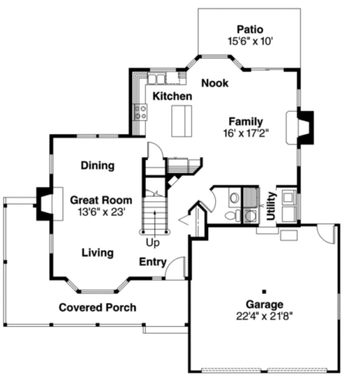 First Floor for House Plan #035-00031