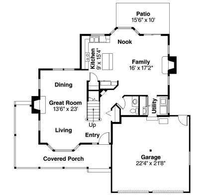 First Floor for House Plan #035-00031