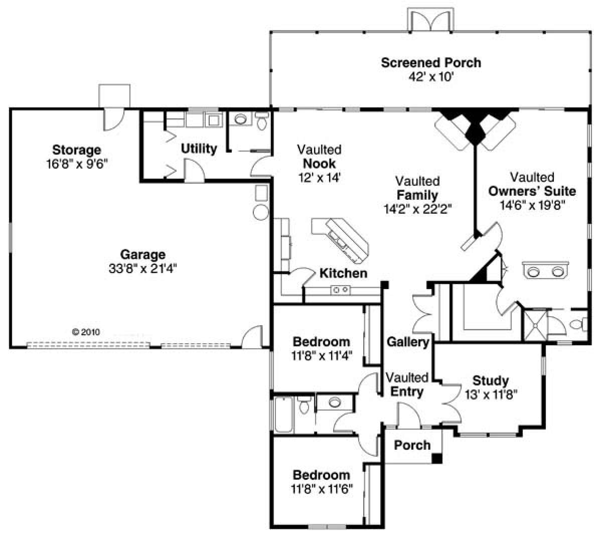 Floorplan 1 for House Plan #035-00032