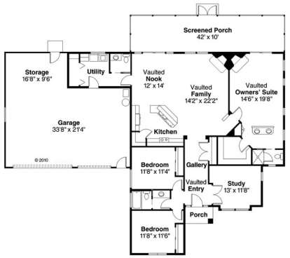 Floorplan 1 for House Plan #035-00032