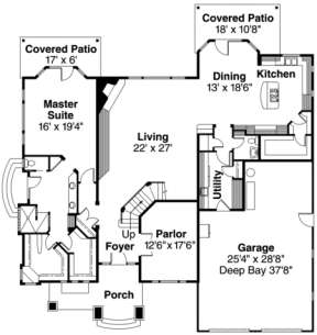 Floorplan 1 for House Plan #035-00040