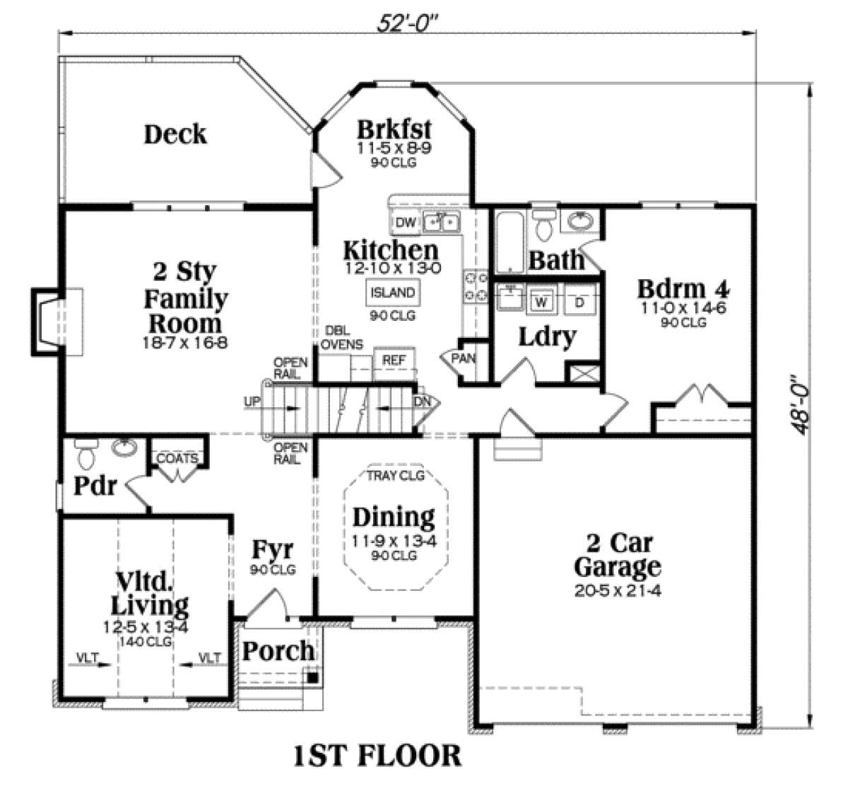 Main Floor for House Plan #009-00052
