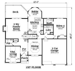 Main Floor for House Plan #009-00052