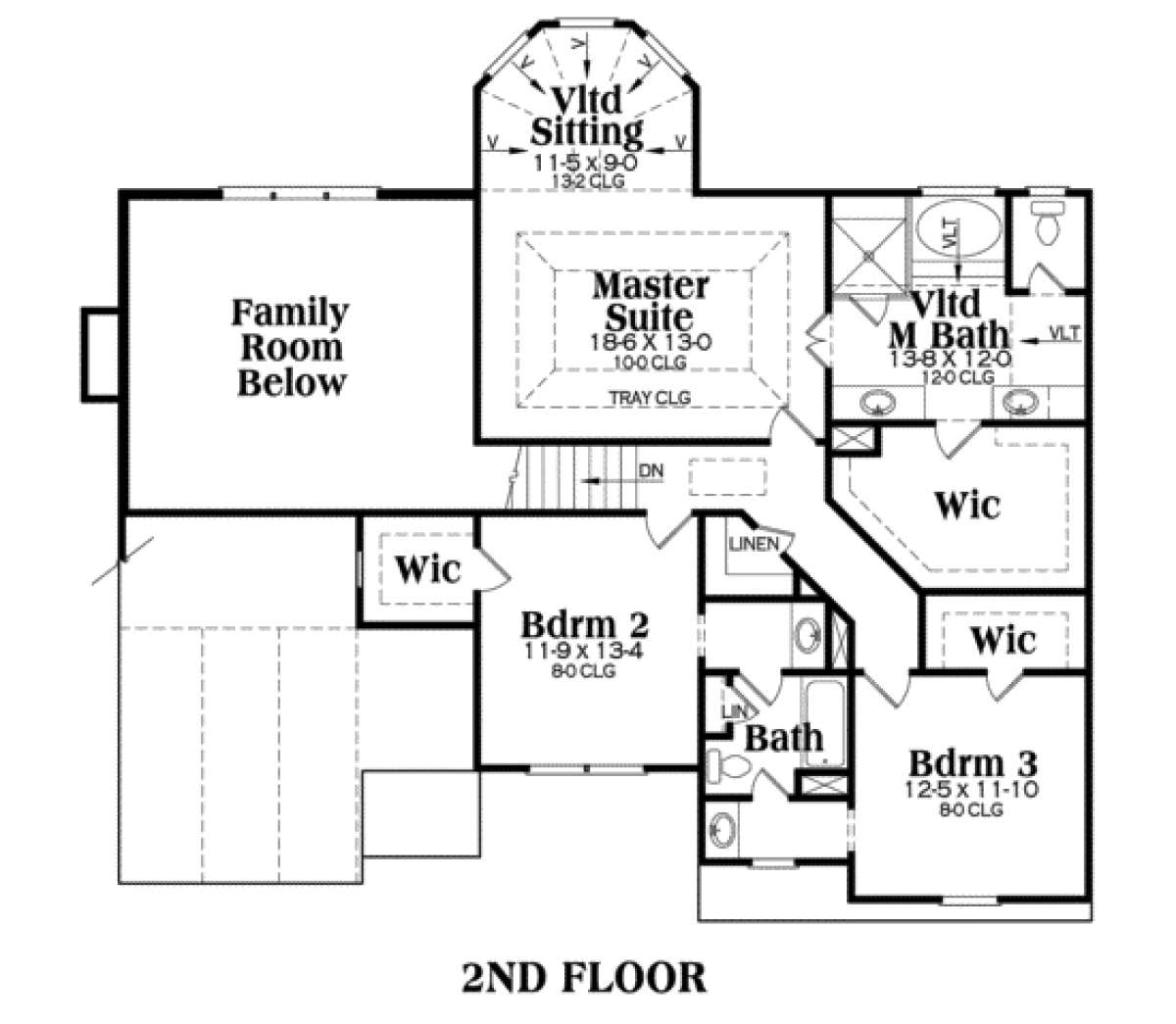 Second Floor for House Plan #009-00052
