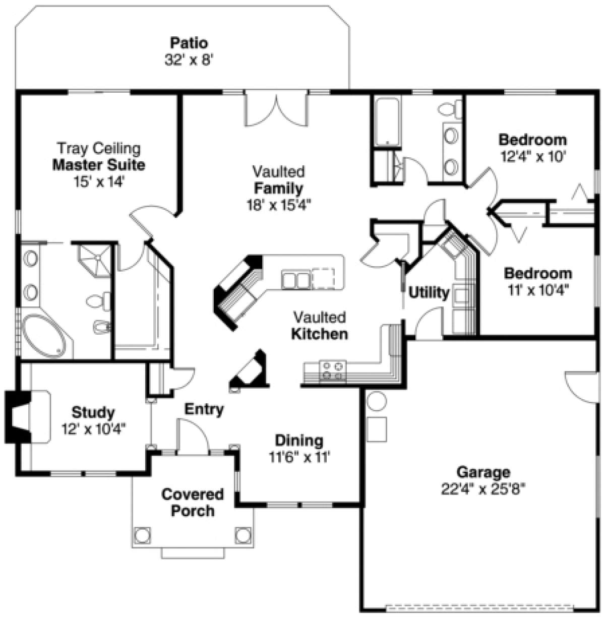 Floorplan 1 for House Plan #035-00041