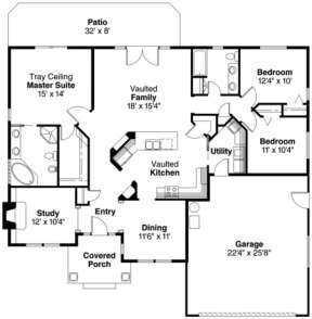 Floorplan 1 for House Plan #035-00041