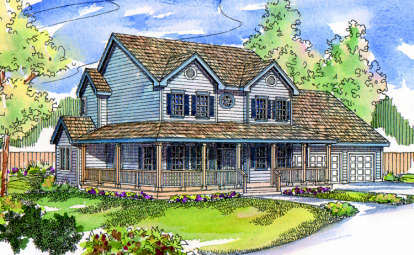 Farmhouse House Plan #035-00043 Elevation Photo