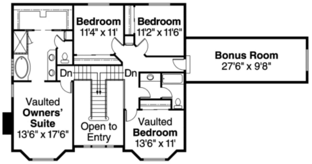 Second Floor for House Plan #035-00044