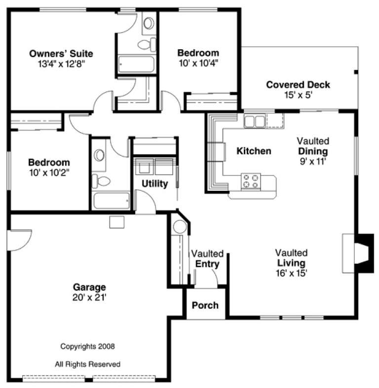 House Plan House Plan #694 Drawing 1