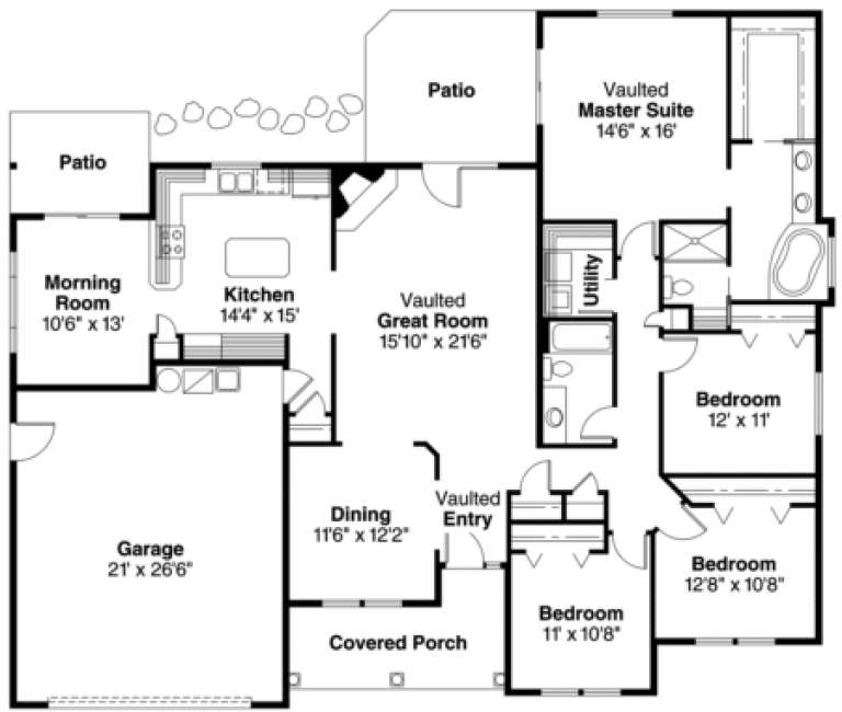House Plan House Plan #695 Drawing 1