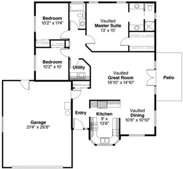 House Plan House Plan #696 Drawing 1