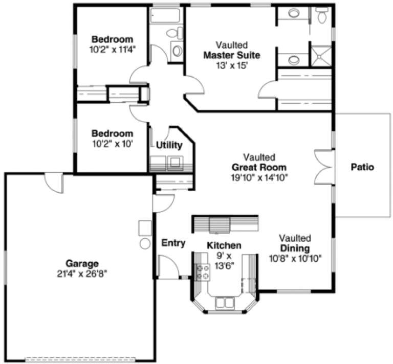 House Plan House Plan #696 Drawing 1