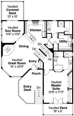 First Floor for House Plan #035-00048