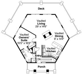 First Floor for House Plan #035-00049