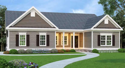 Craftsman House Plan #009-00053 Elevation Photo