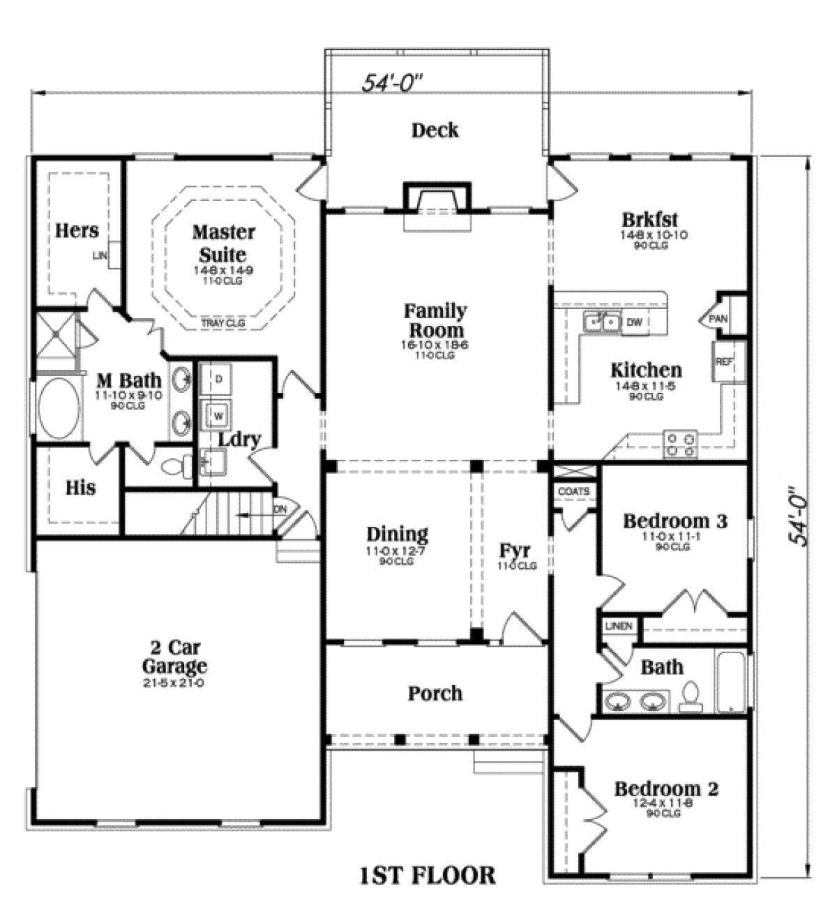 Main Floor for House Plan #009-00053