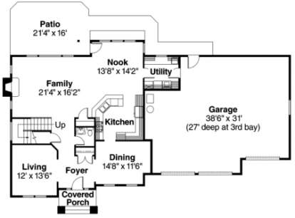 Floorplan 1 for House Plan #035-00051