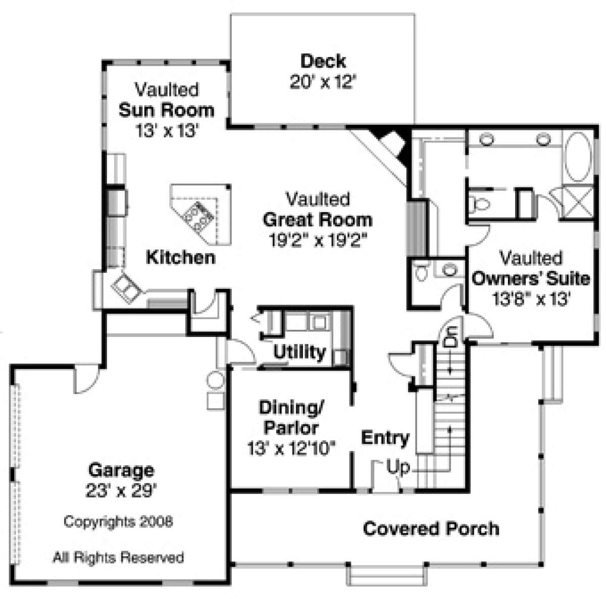 First Floor for House Plan #035-00052