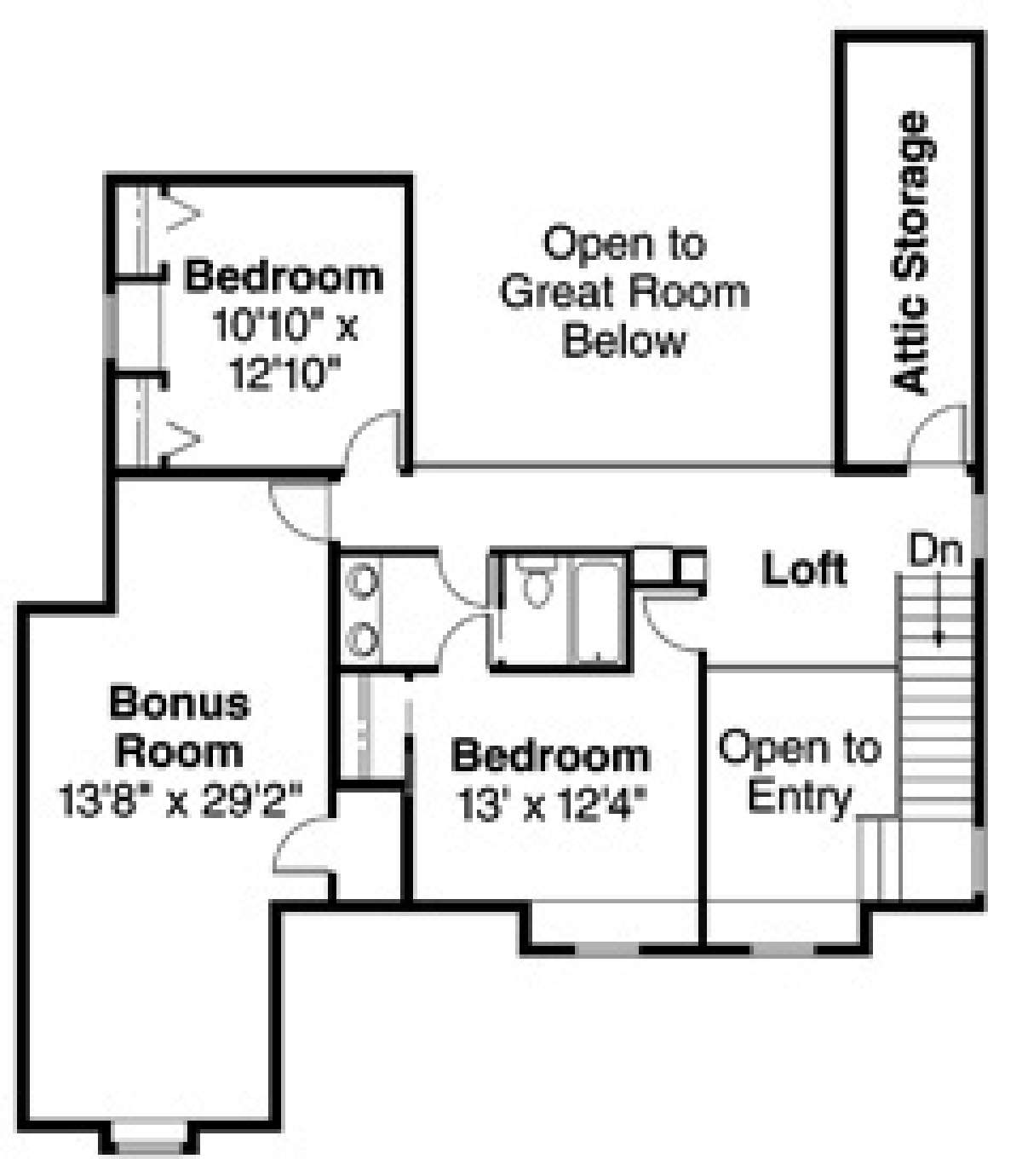 Second Floor for House Plan #035-00052