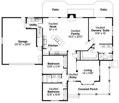 First Floor for House Plan #035-00054