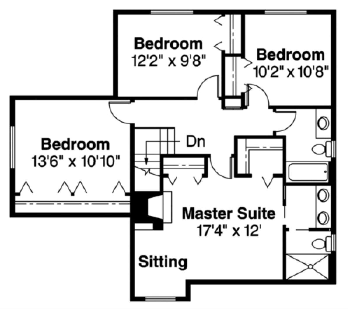Second Floor for House Plan #035-00056