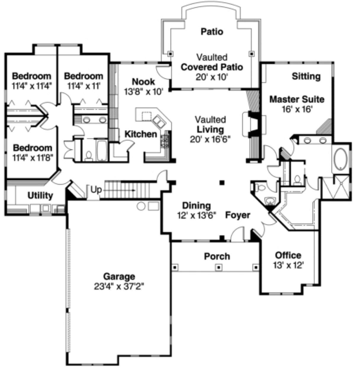 Floorplan 1 for House Plan #035-00058