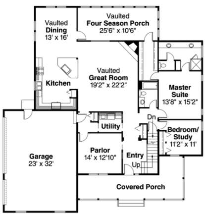First Floor for House Plan #035-00059