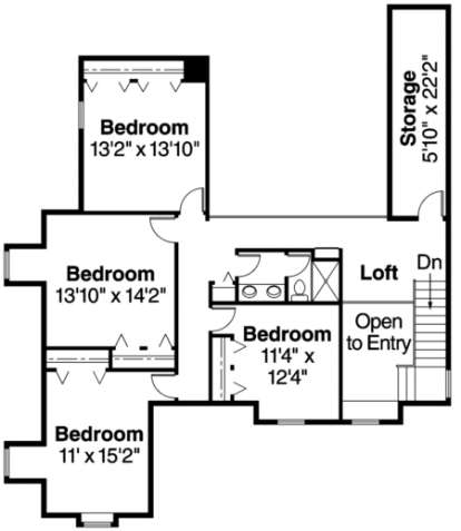 Second Floor for House Plan #035-00059