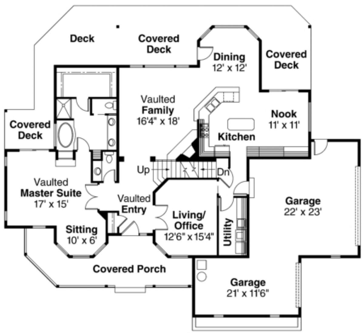 First Floor for House Plan #035-00060