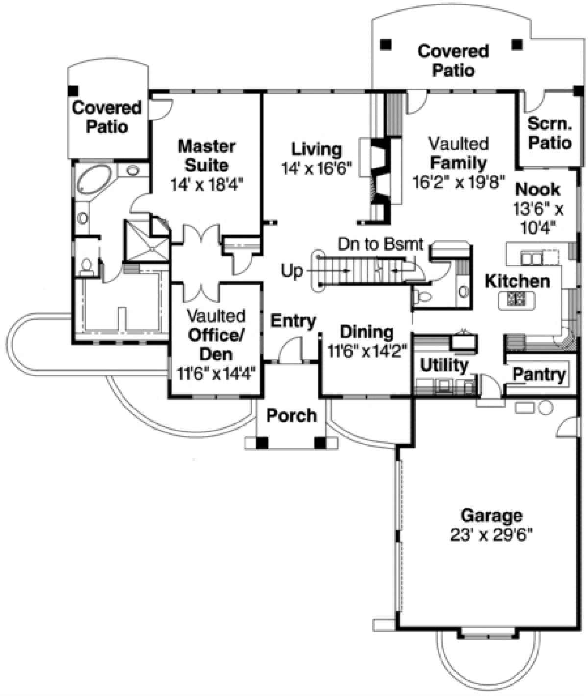 First Floor for House Plan #035-00061