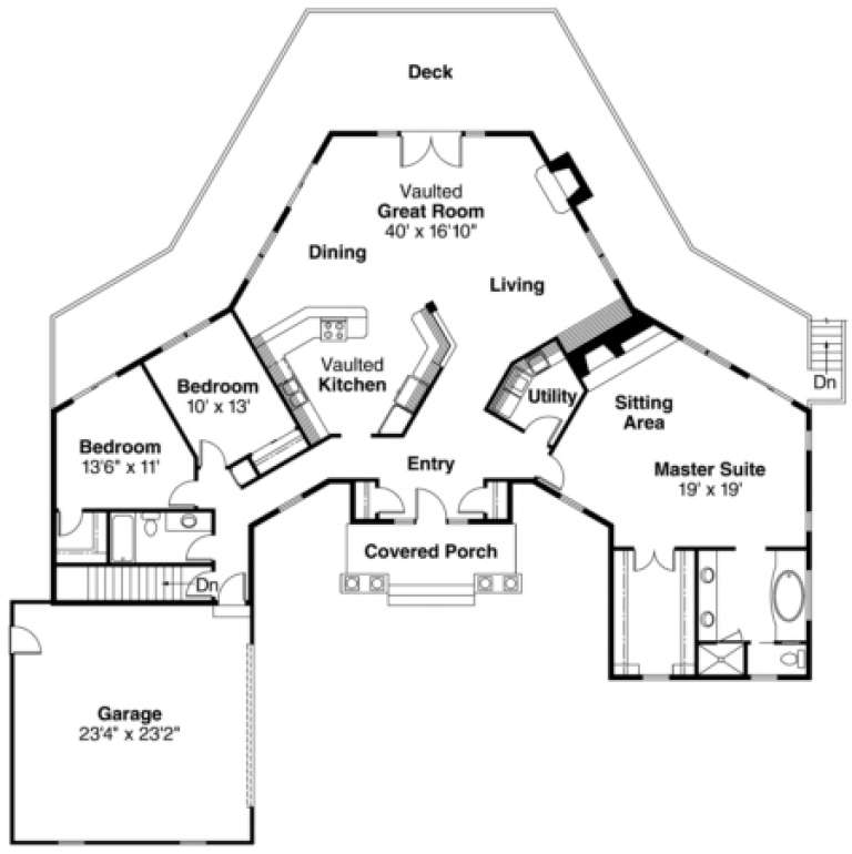 House Plan House Plan #711 Drawing 1
