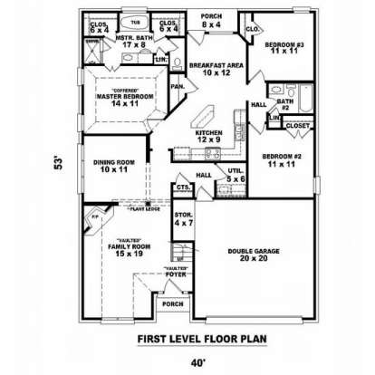 Floorplan 1 for House Plan #053-00489
