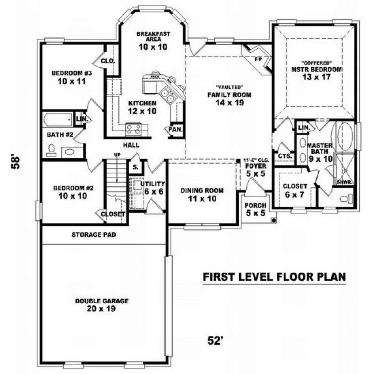 Floorplan 1 for House Plan #053-00492