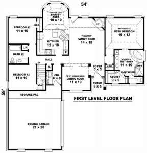 Floorplan 1 for House Plan #053-00496