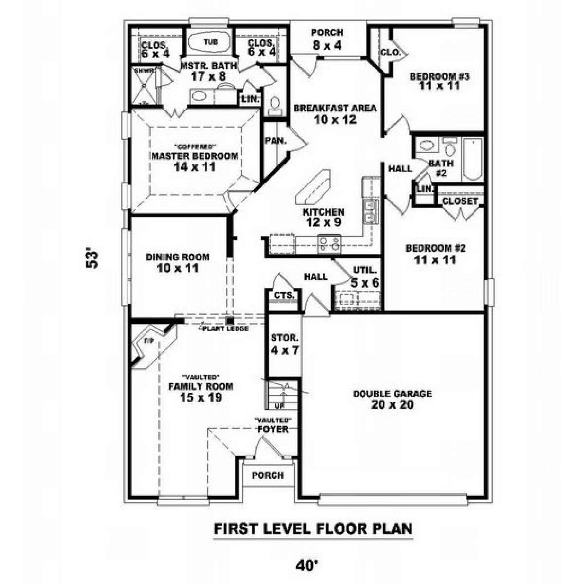Floorplan 1 for House Plan #053-00497