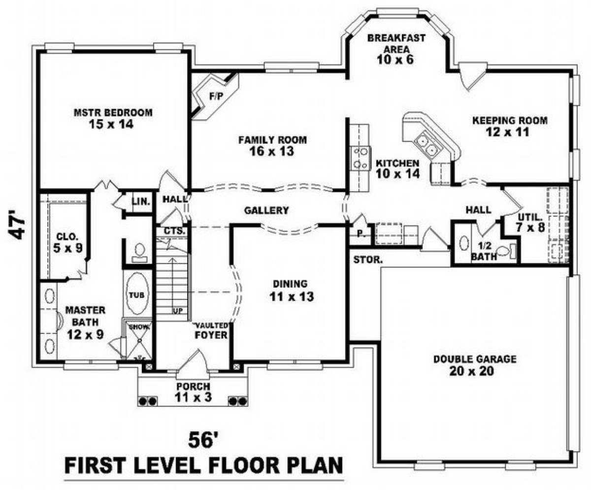 Floorplan 1 for House Plan #053-00506
