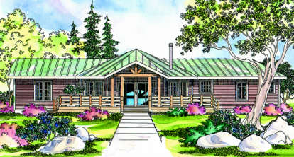 Cabin House Plan #035-00064 Elevation Photo