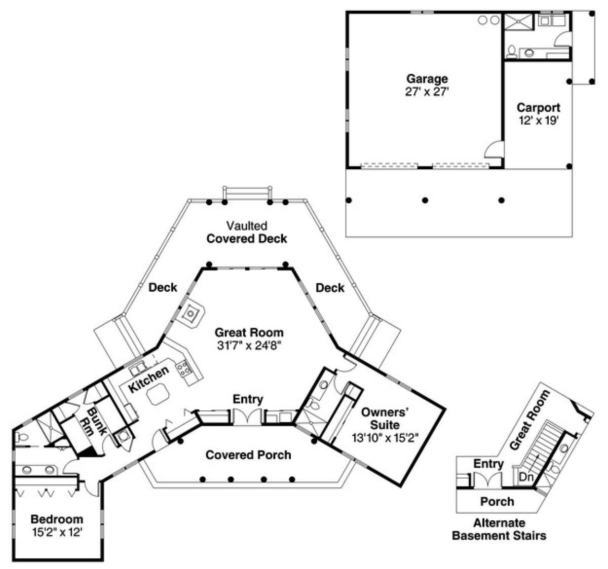 Floorplan 1 for House Plan #035-00064
