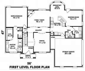 Floorplan 1 for House Plan #053-00514